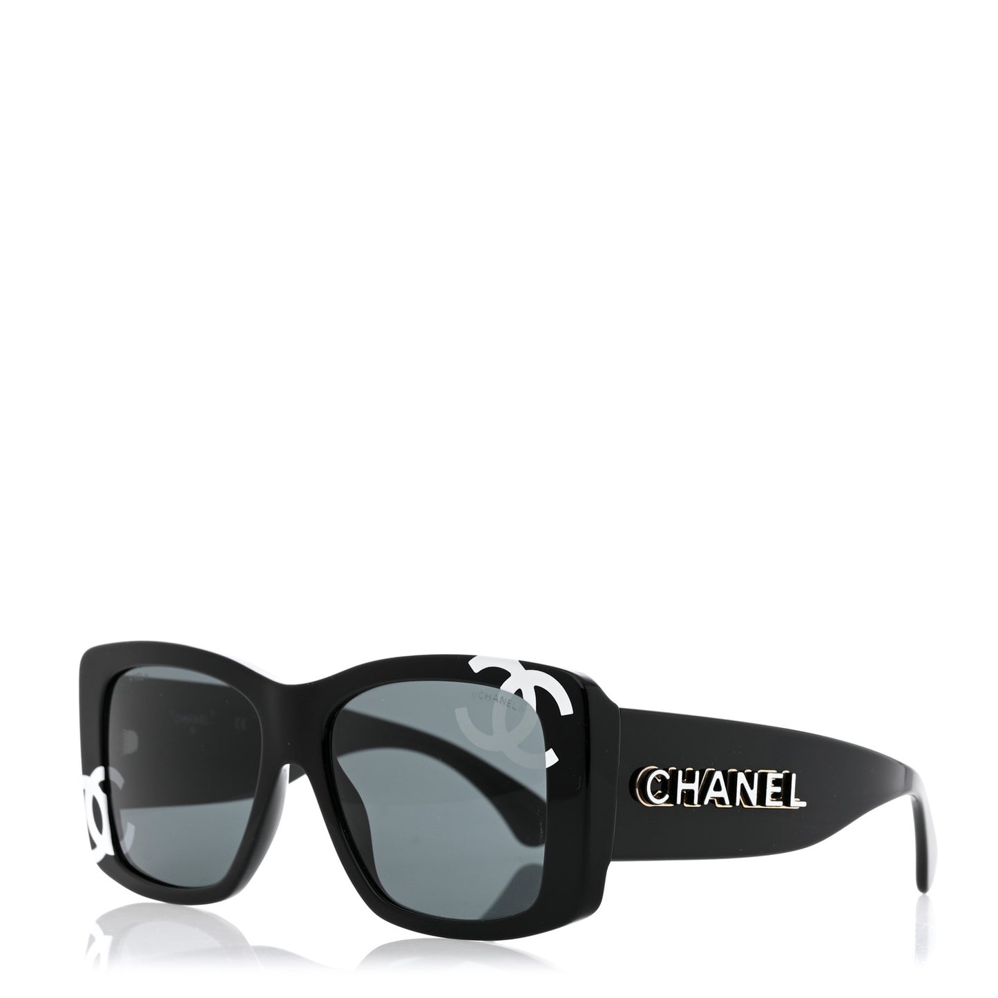 Acetate CC Logo Square Sunglasses 71472 Black