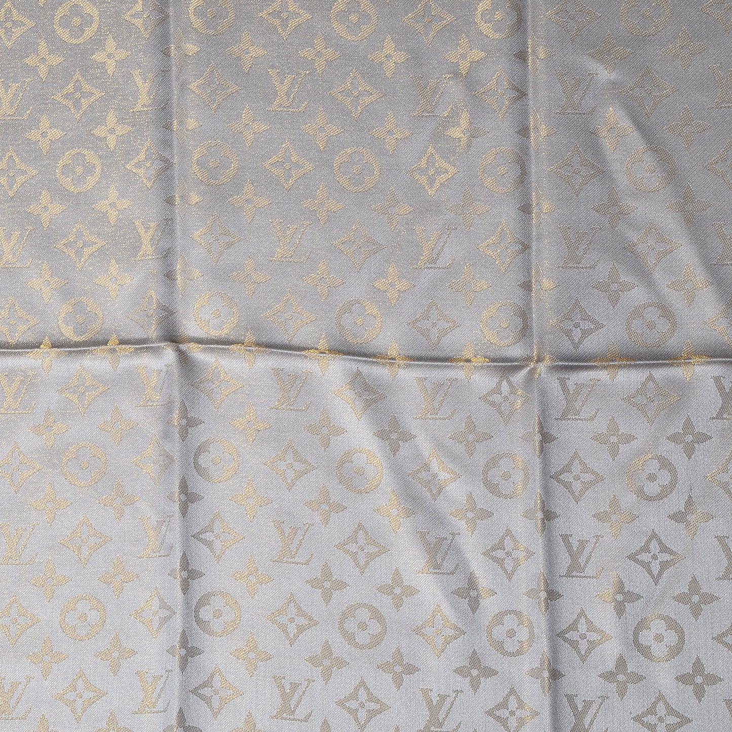 Silk Lurex Wool Monogram Shine Shawl Beige
