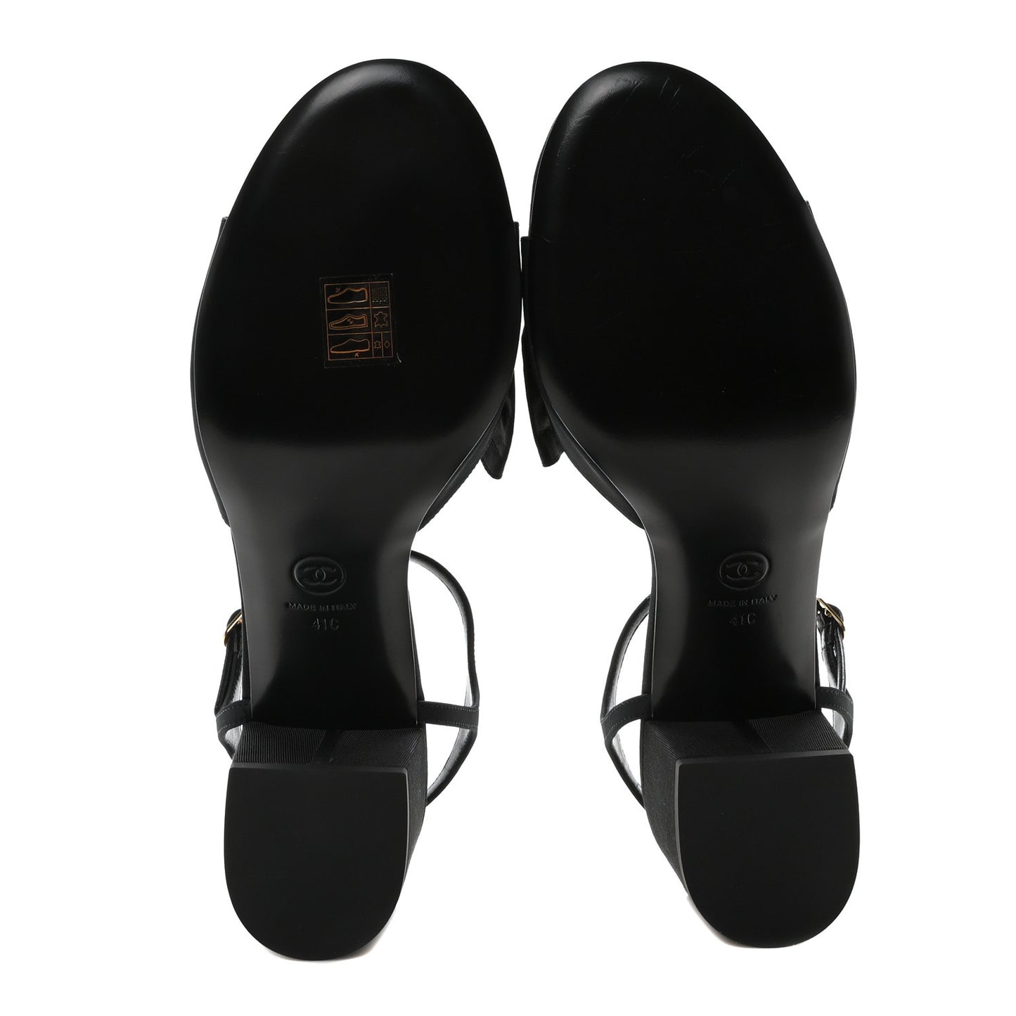 Silk Bow CC Platform Sandals 41 Black