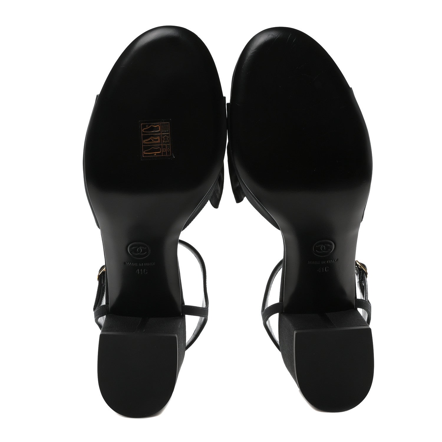 Chanel Silk Bow CC Platform Sandals 41 Black 6 of 9