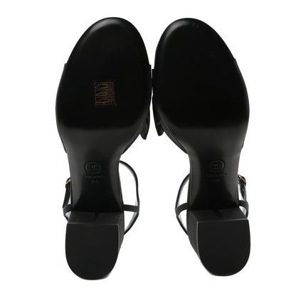 Chanel Silk Bow CC Platform Sandals 41 Black 6 of 9
