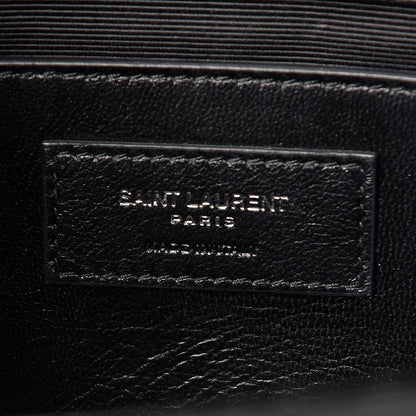 Saint Laurent Calfskin Crocodile Embossed Medium Classic Monogram Kate Tassel Satchel Black 6 of 13
