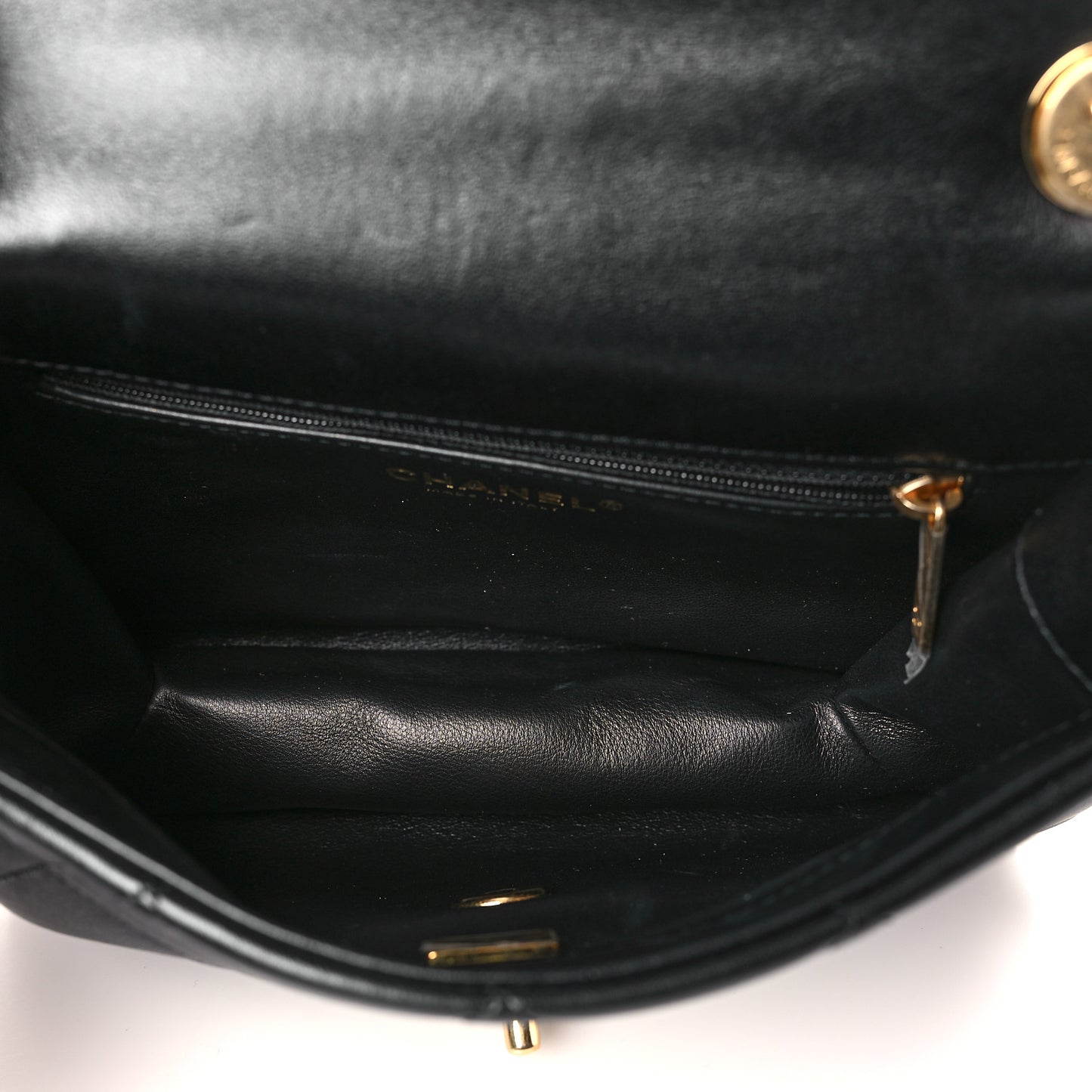 Lambskin Quilted Small Color Match Flap Black Multicolor