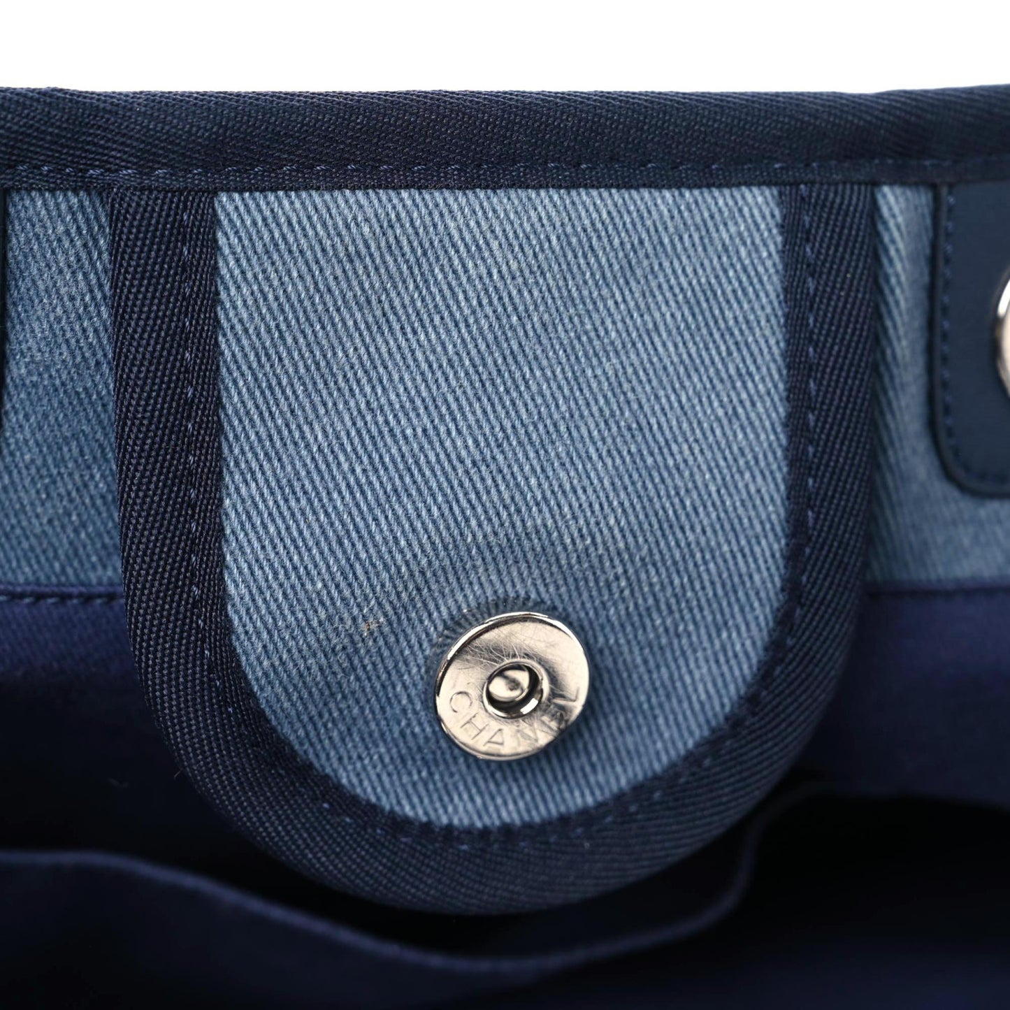 Canvas Sequin Medium Deauville Tote Navy