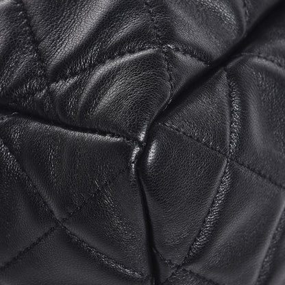 Chanel Lambskin Quilted CC Chain Drawstring Tote Black 9 of 13