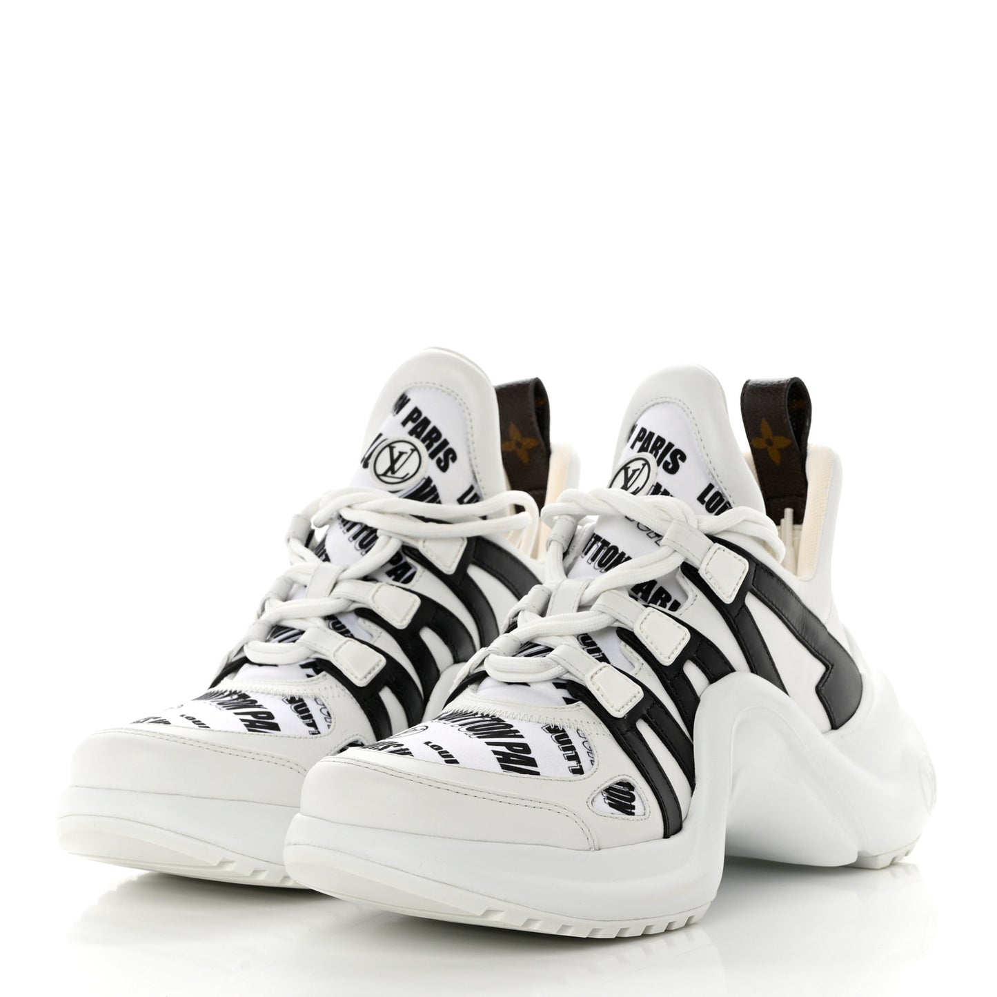 X FORNASETTI Calfskin Technical Nylon LV Archlight Sneaker 38.5 Black