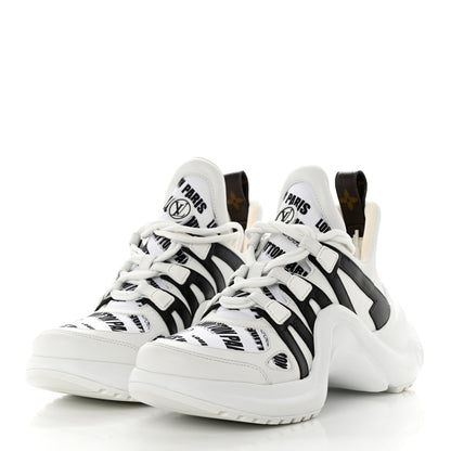 Louis Vuitton X FORNASETTI Calfskin Technical Nylon LV Archlight Sneaker 38.5 Black 3 of 9