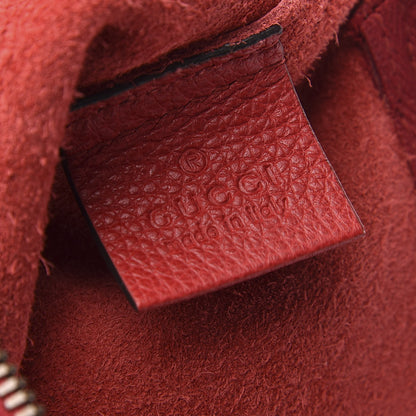 Gucci Pebbled Calfskin Medium Logo Portfolio Clutch Hibiscus Red 6 of 8