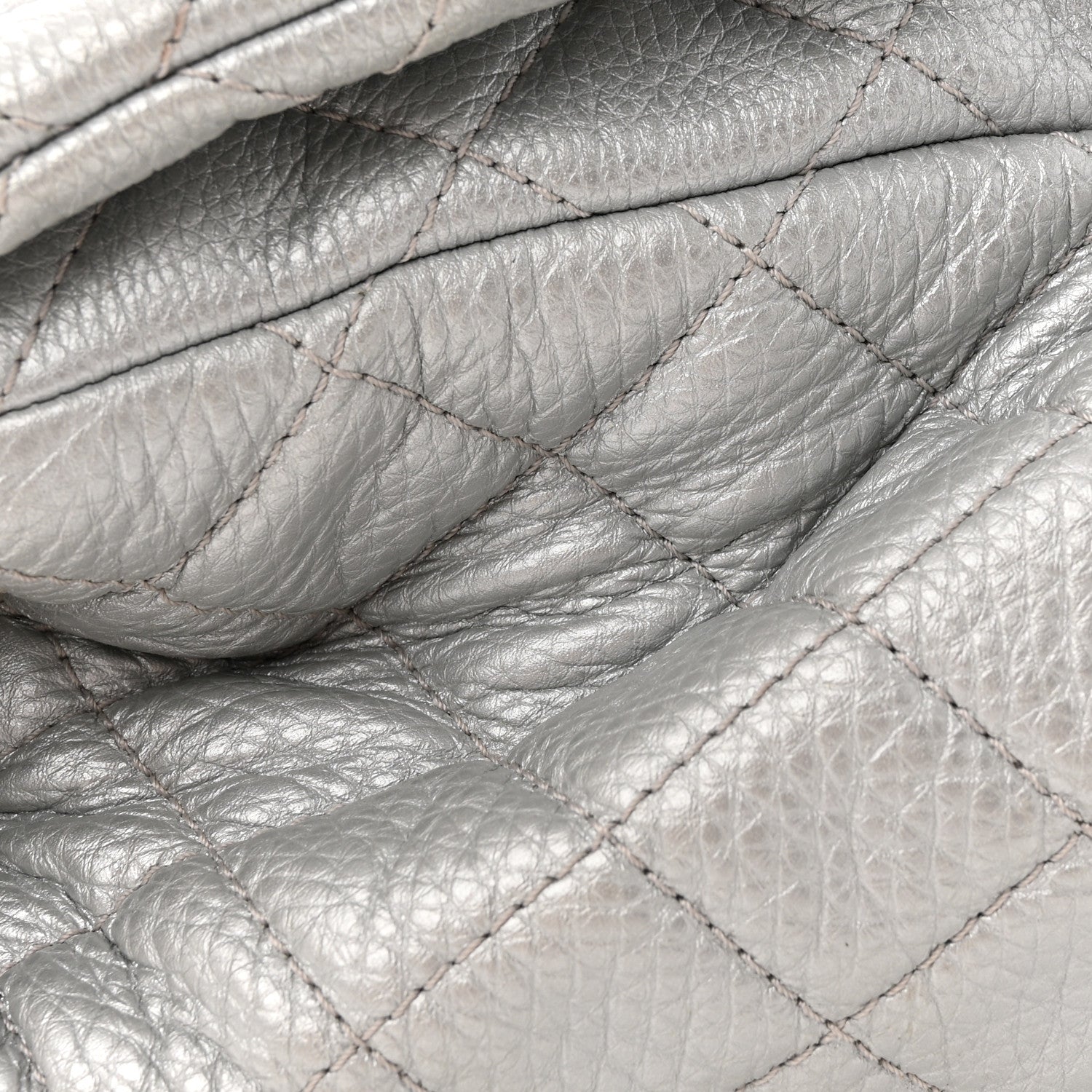 Chanel Metallic Calfskin Quilted XXL Travel Flap Bag Silver 13 of 14