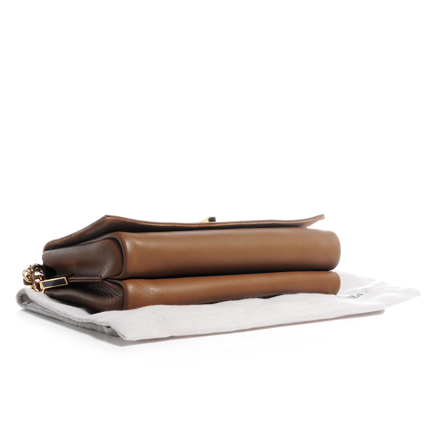 Calfskin Paris Pequin Small Shoulder Bag Beige