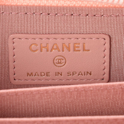 Chanel Caviar Quilted Boy Zip Around Coin Purse Wallet Light Pink 6 of 10