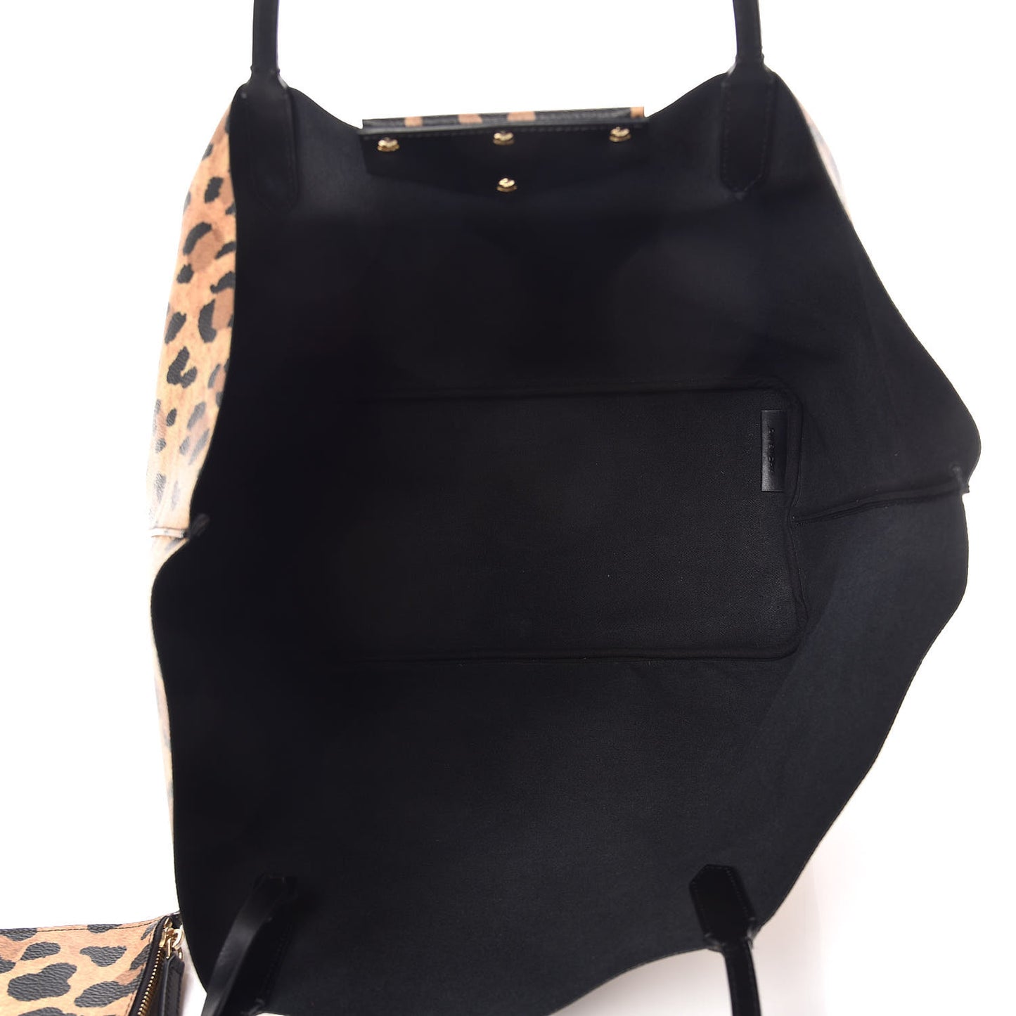 Textured Coated Canvas Leopard Print Large Antigona Tote