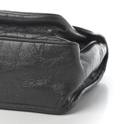 Saint Laurent Crinkled Calfskin Matelasse Monogram Medium Niki Chain Satchel Asphalt 8 of 10