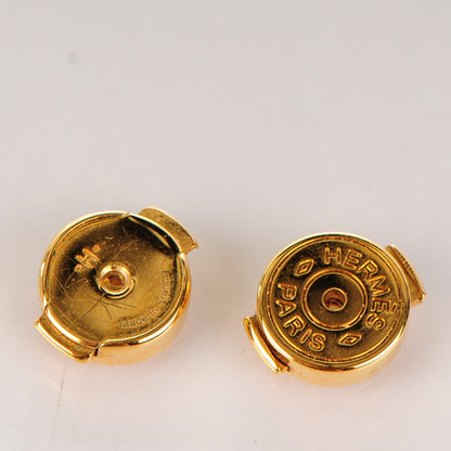 Hermes Gold Lacquered Pop H Earrings White 3 of 4
