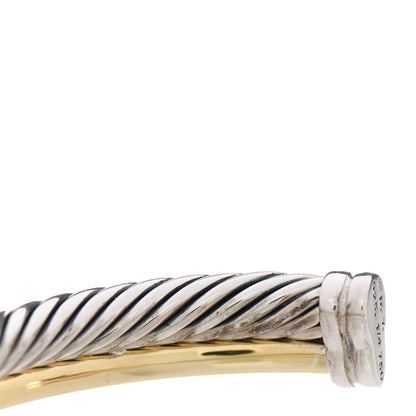 David Yurman Sterling Silver 18K Yellow Gold 5mm Crossover Cuff Bracelet 5 of 5