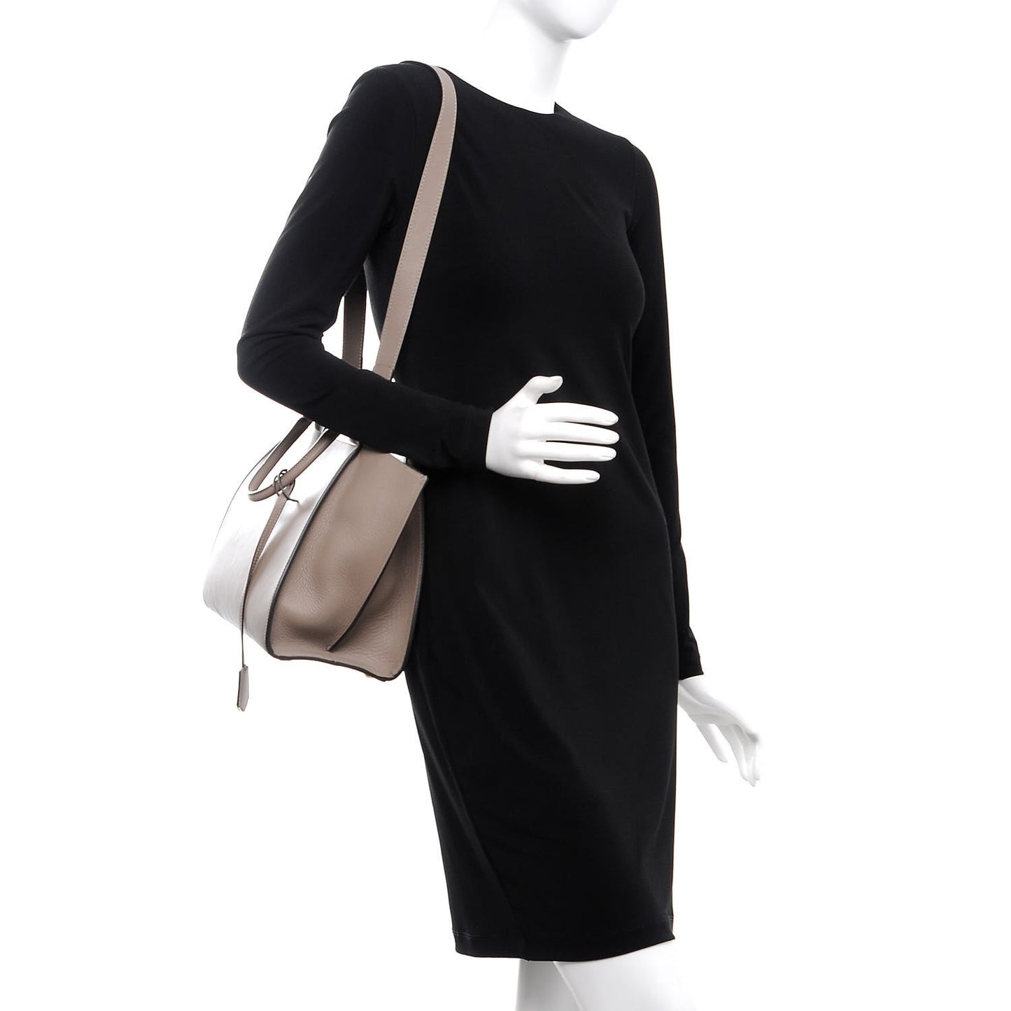 Vitello Dolce Shiny Nappa Petite 3Jours Tote Tortora Emerald