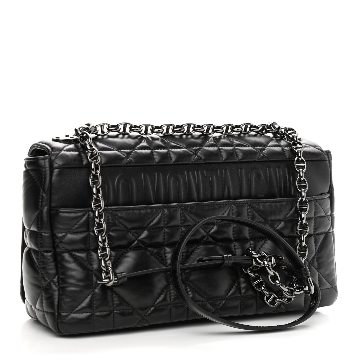 Calfskin Macrocannage Large Caro Bag Black