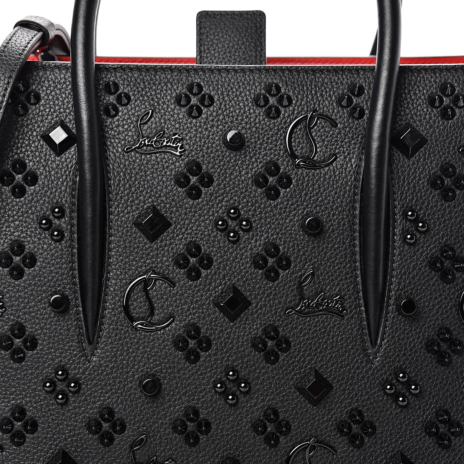 Christian Louboutin Calfskin Spikes Loubinthesky Medium Paloma Black 7 of 9