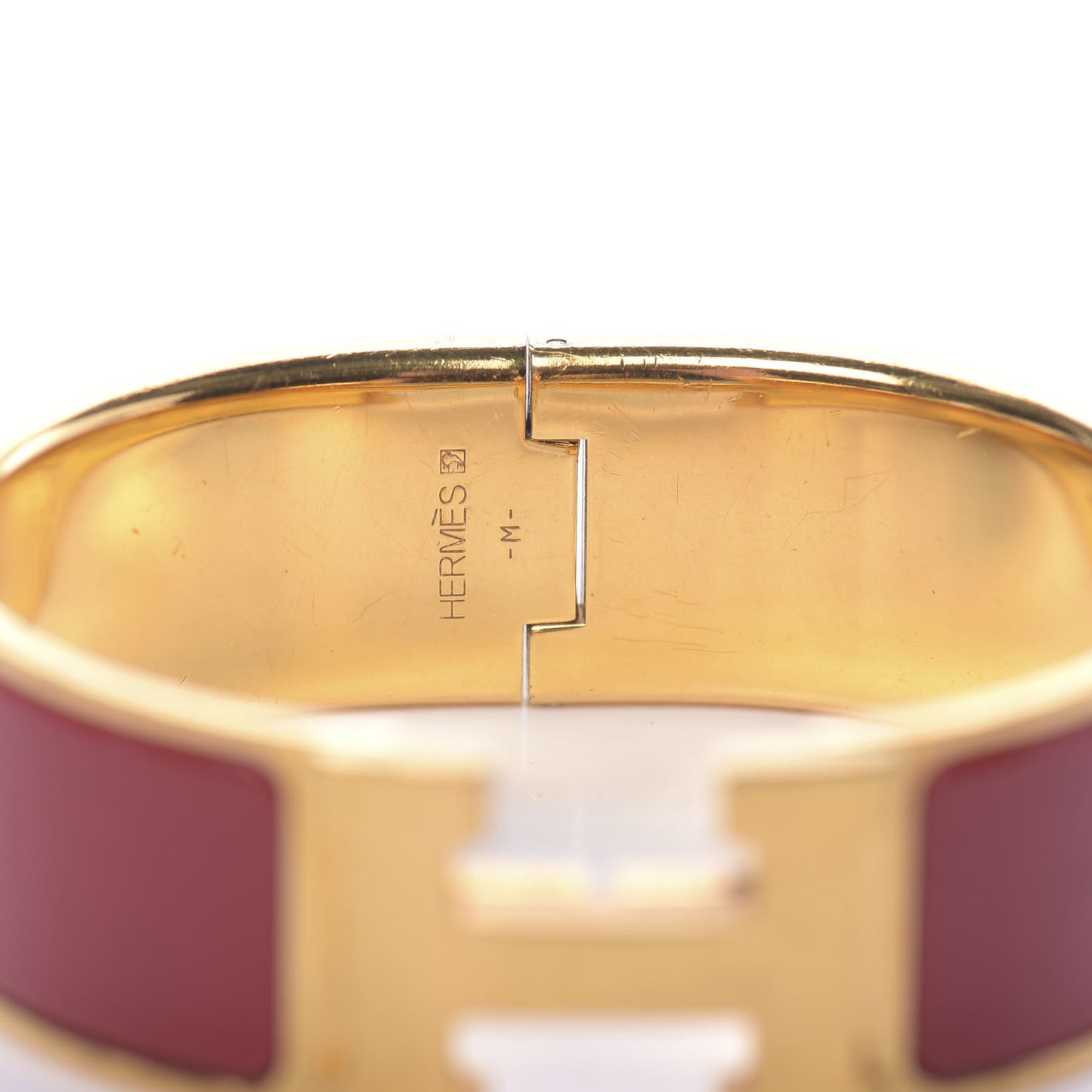 Enamel Wide Clic Clac H Bracelet PM Rouge De Chine