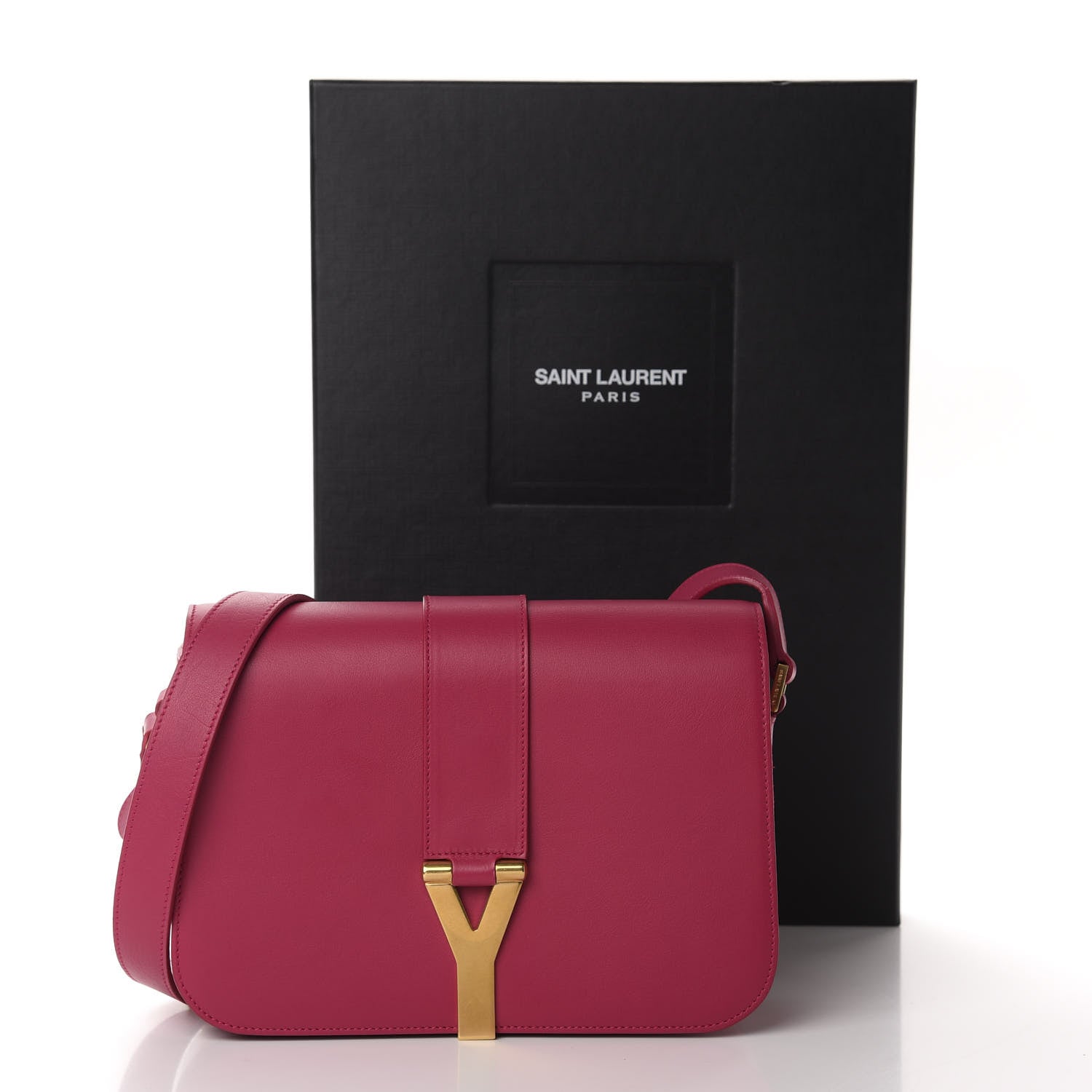 Saint Laurent Calfskin Classic Y Satchel Fuchsia 12 of 12