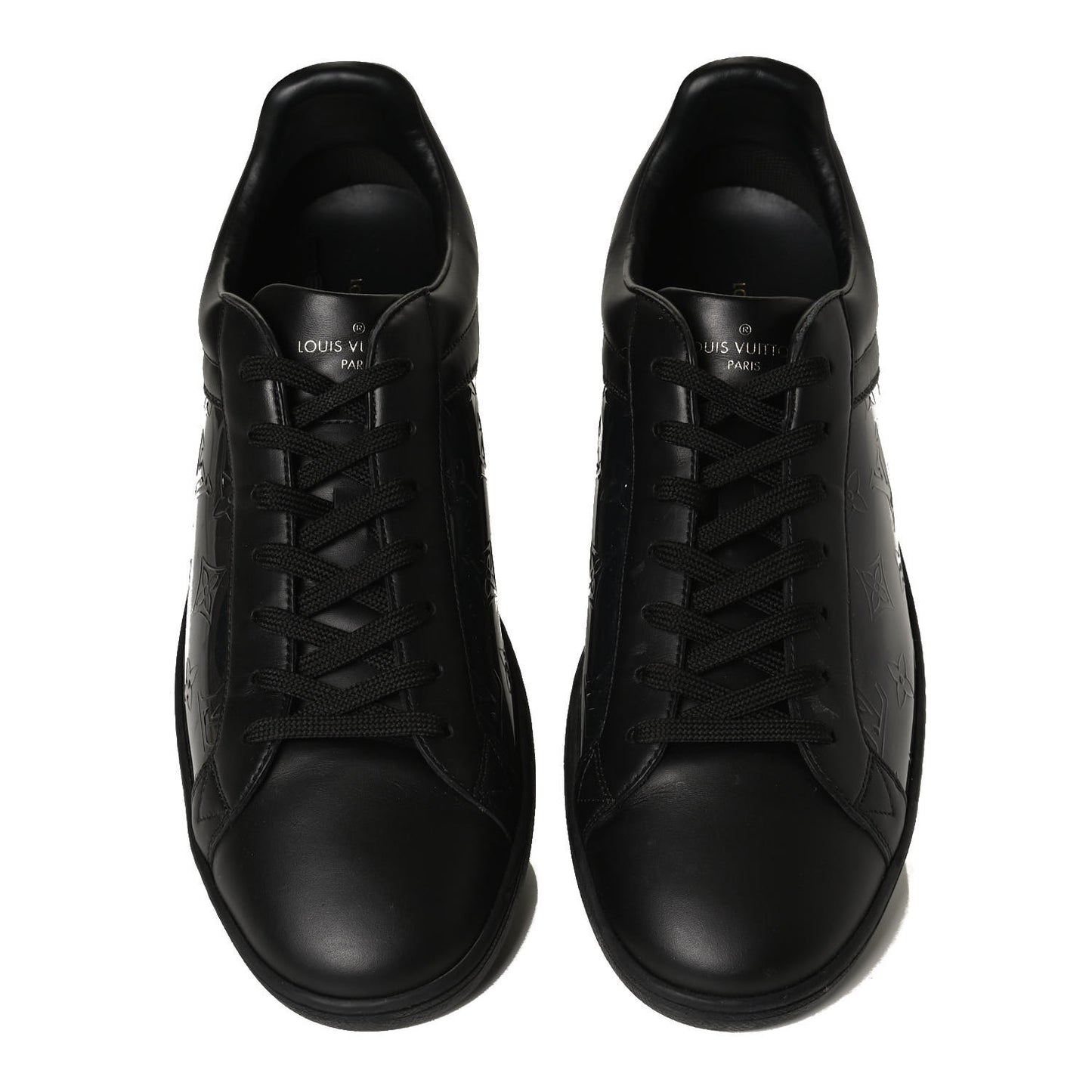 PVC Calfskin Monogram Mens Sneakers 9.5 Black