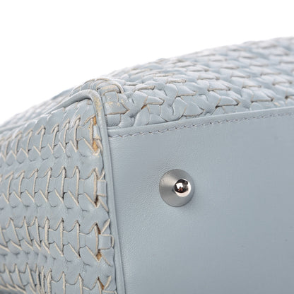 Christian Dior Lambskin Woven Medium Lady Dior Shopping Tote Light Blue 11 of 14