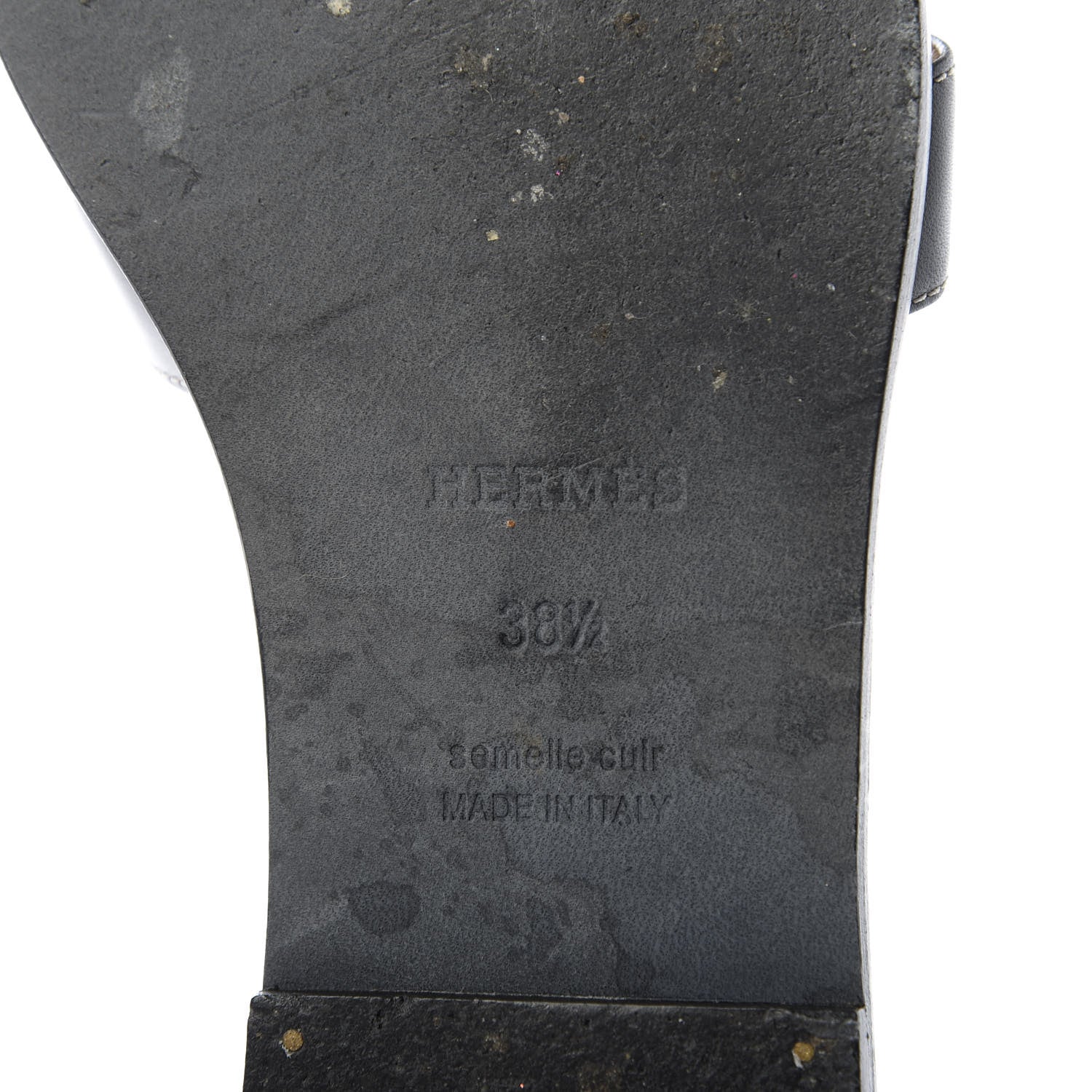 Hermes Box Calfskin Oran Sandals 38.5 Black 8 of 9