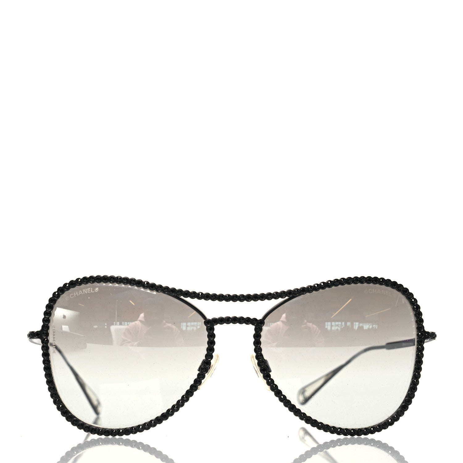 Chanel Crystal Aviator Sunglasses 71108 Black 2 of 10