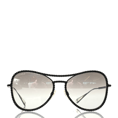 Chanel Crystal Aviator Sunglasses 71108 Black 2 of 10