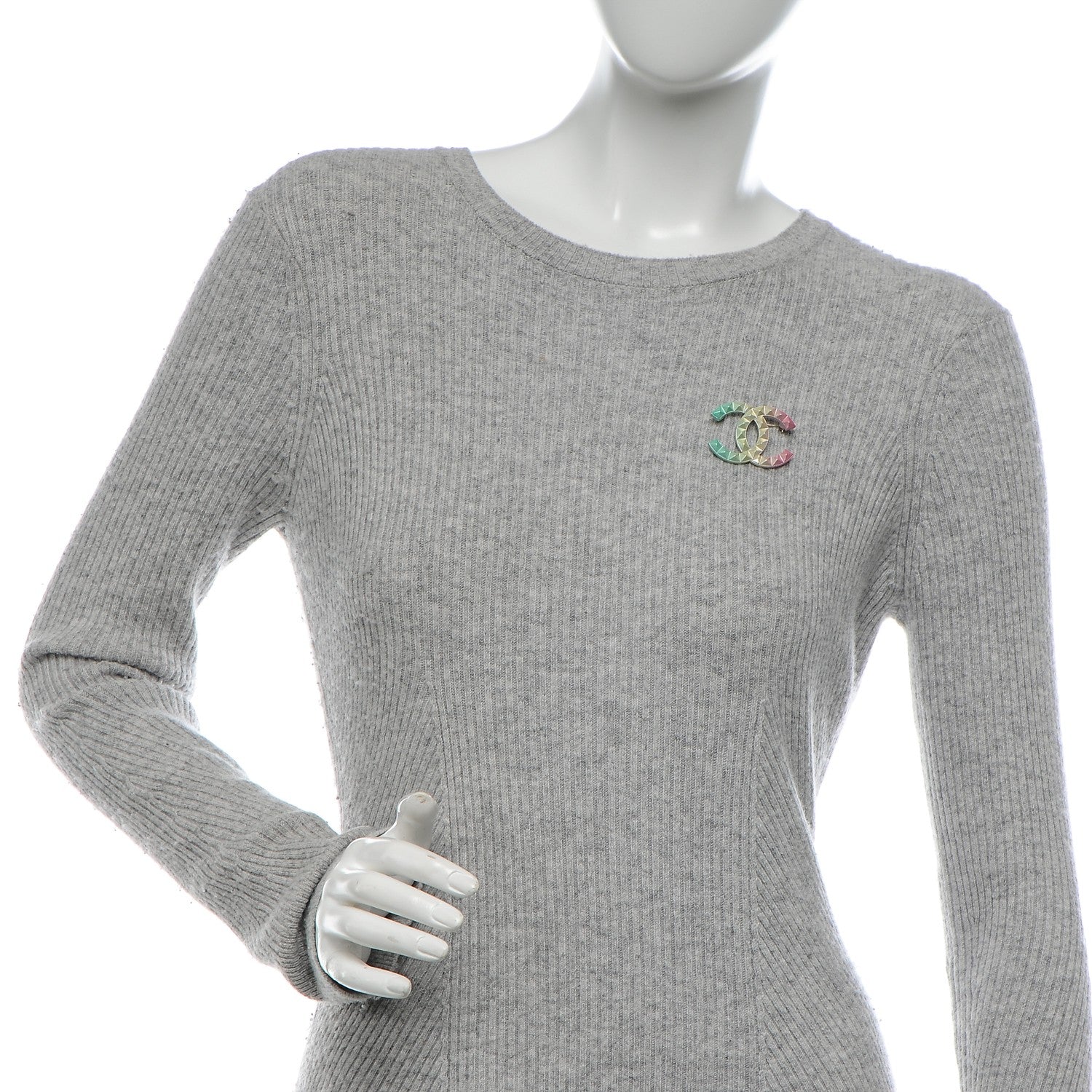 Chanel Metal Studded CC Rainbow Brooch Multicolor 2 of 4