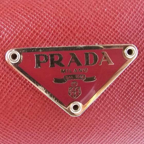 Prada Saffiano Lux Leather Boston Tote Red 6 of 10
