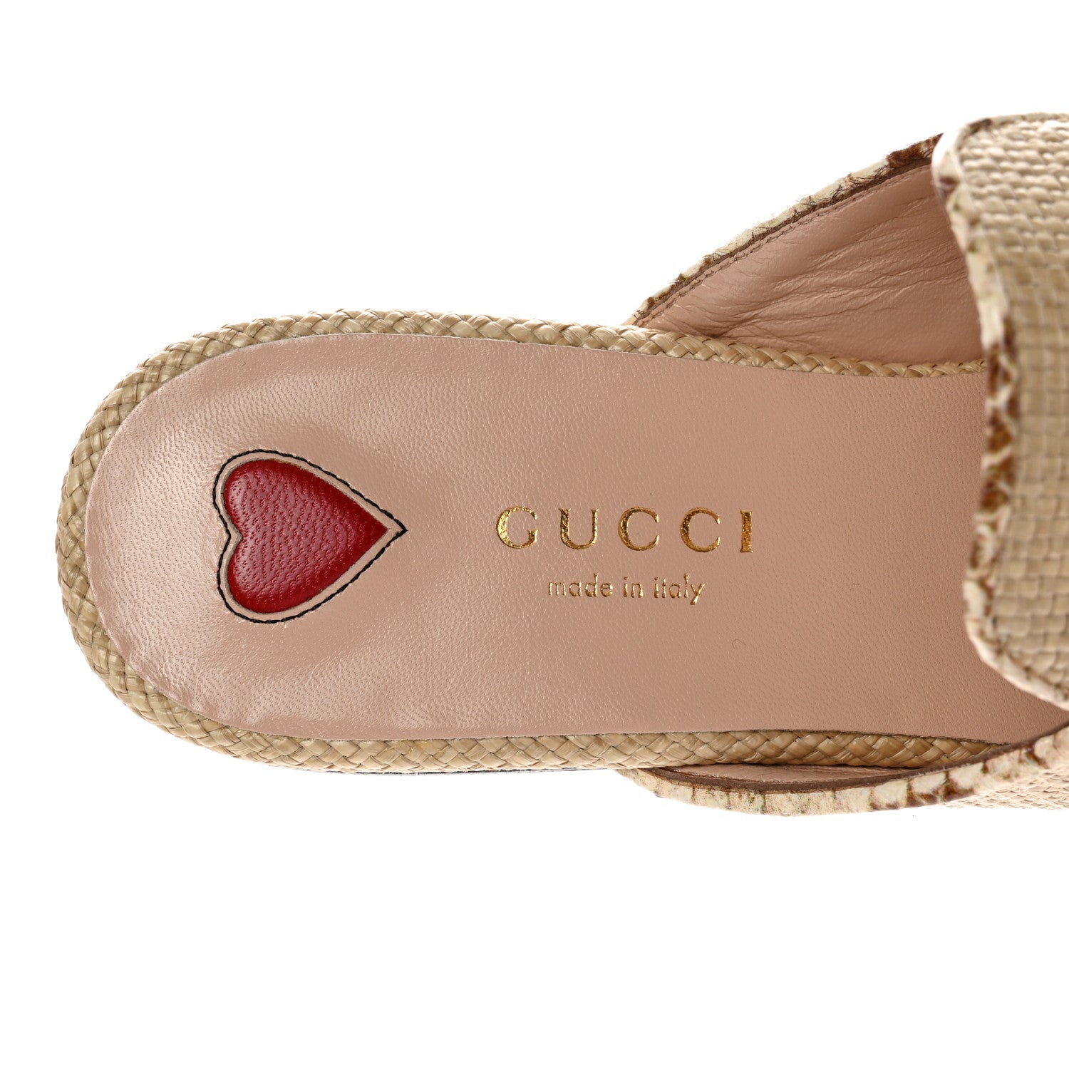 Gucci Straw Elaphe Womens Princetown Slippers 36 Natural Cream Brown 6 of 11