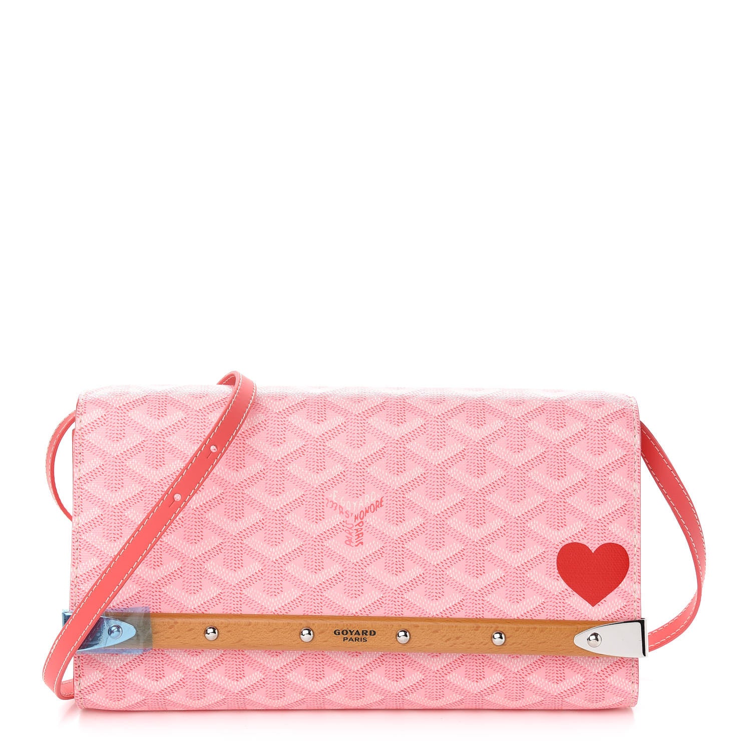 Goyard Goyardine Monte Carlo Bois Clutch With Strap Pink 1 of 8