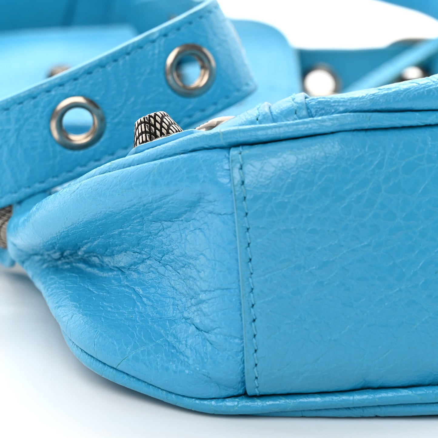 Agneau Arena Le Cagole Shoulder Bag XS Cyan