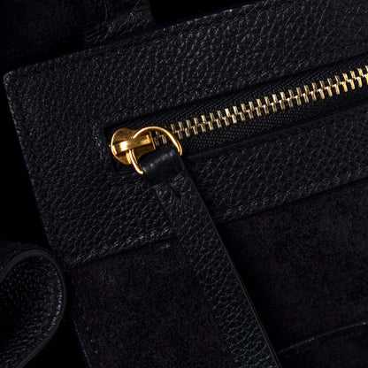 Celine Soft Grained Calfskin Medium Belt Cabas Phantom Black 6 of 7
