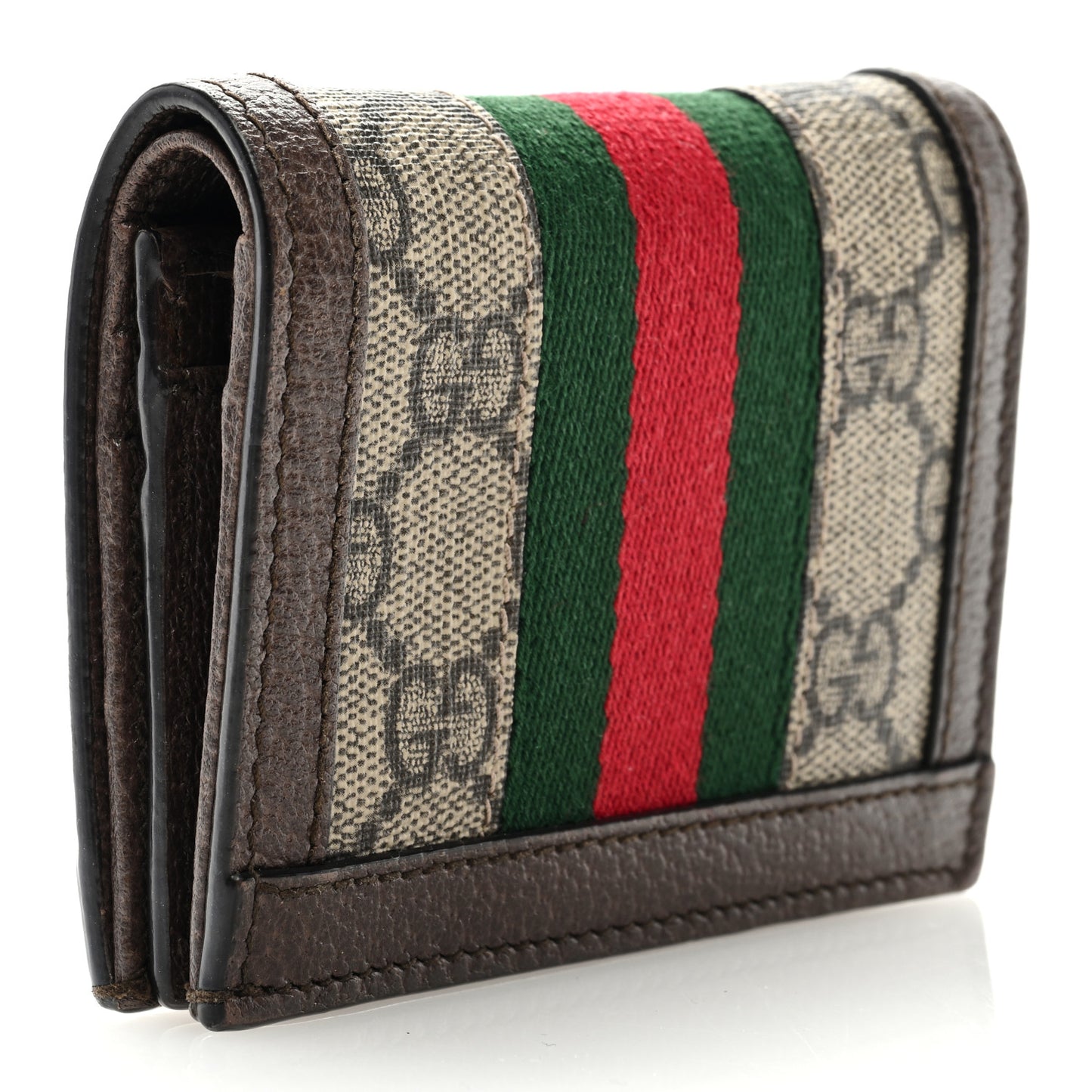 GG Supreme Monogram Web Ophidia Card Case Beige New Acero