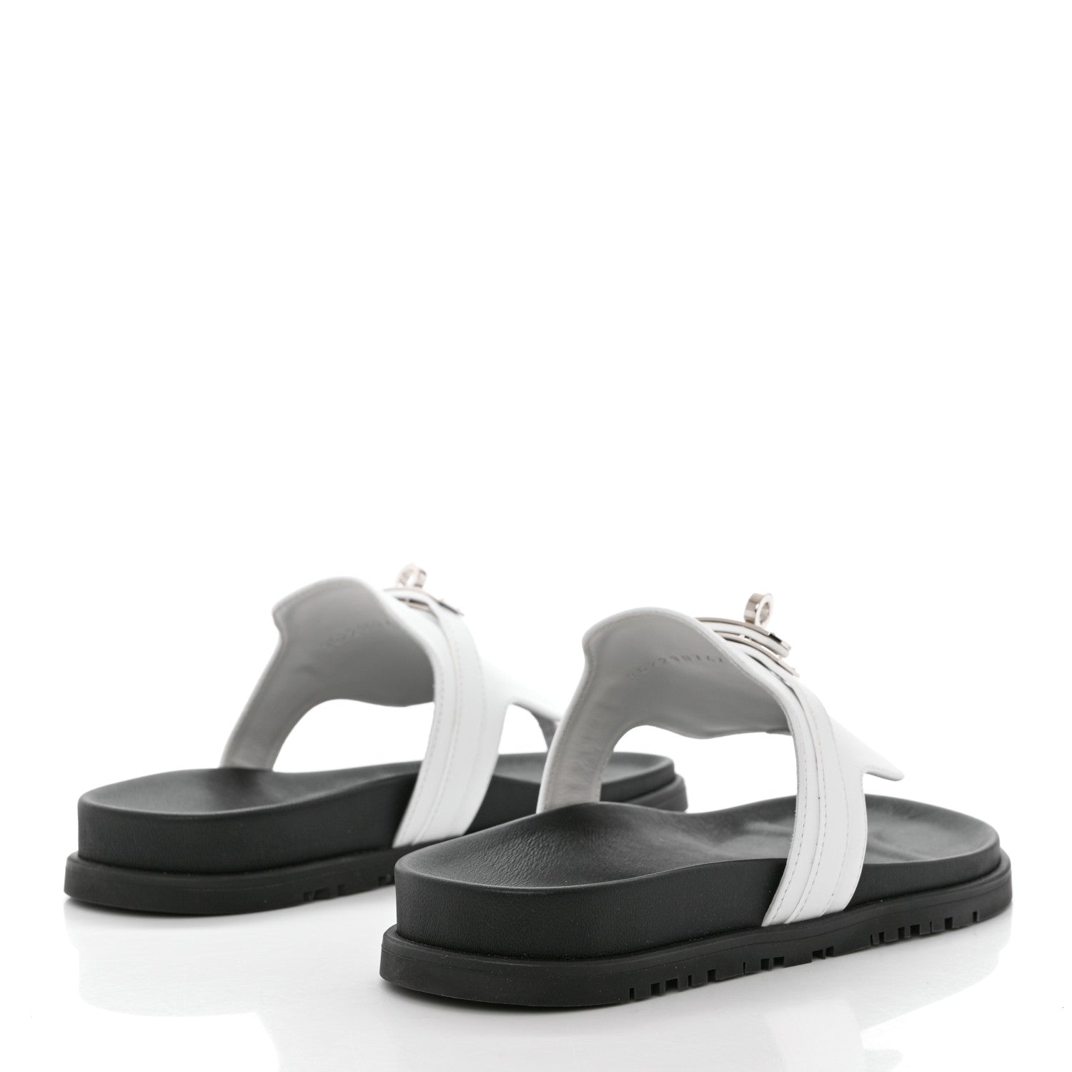 Hermes Calfskin Womens Empire Sandals 37 White 4 of 11