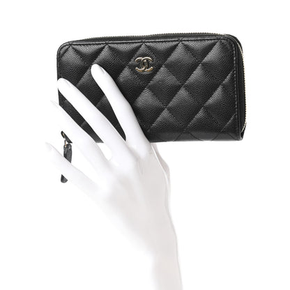 Chanel Caviar Quilted Medium Zip Around Wallet Black 2 of 11