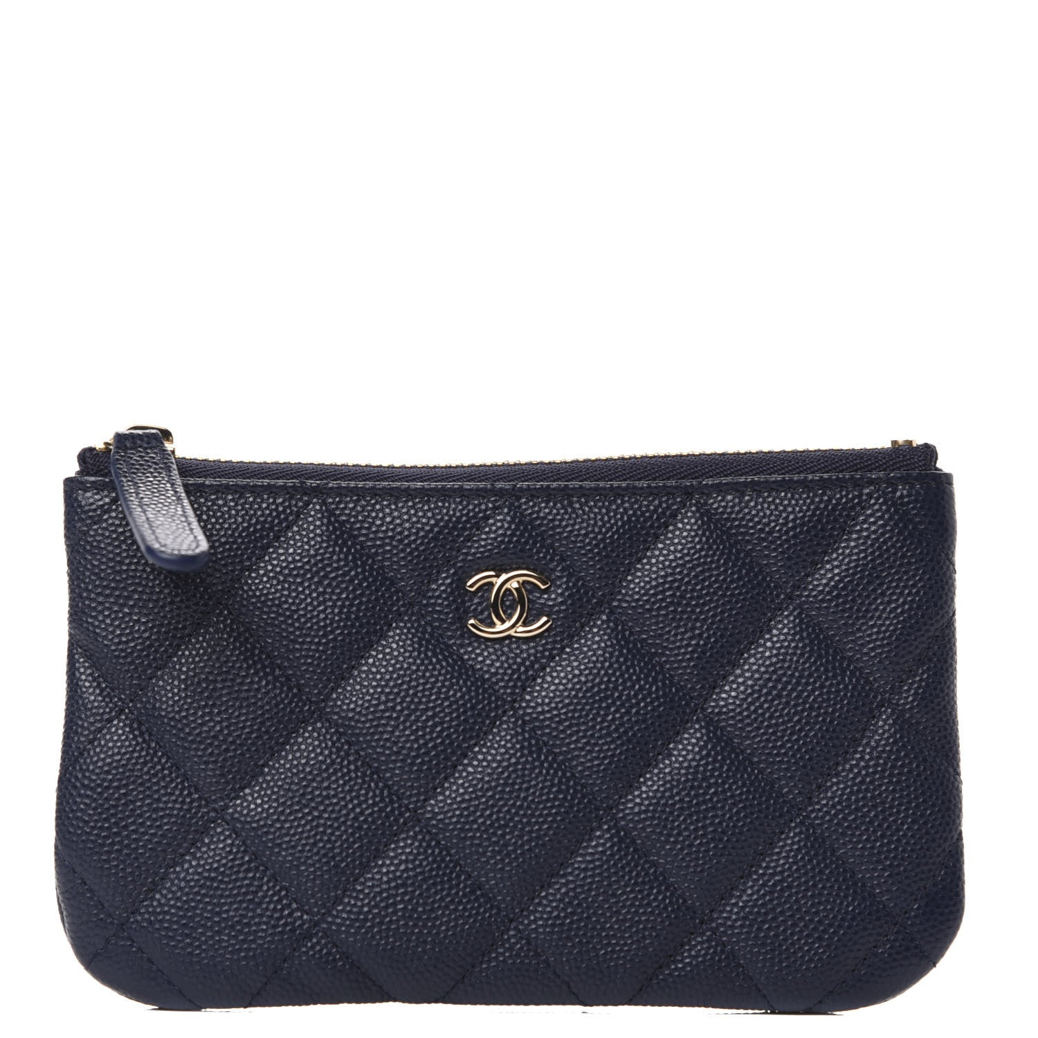 Chanel Caviar Quilted Small Cosmetic Case Navy Blue 1 of 8