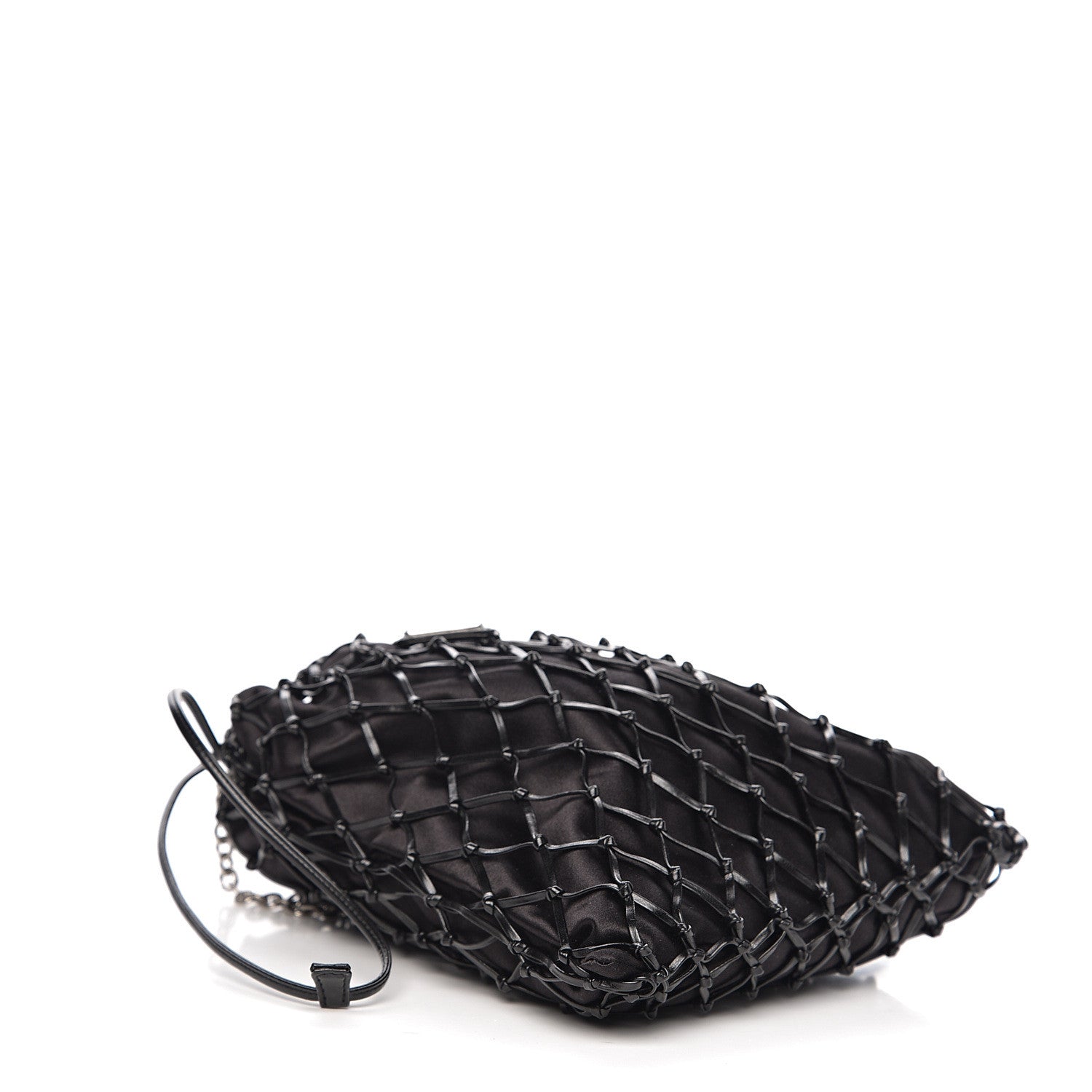 Prada Satin Net Chain Bag Black 3 of 8