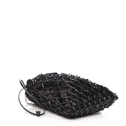 Prada Satin Net Chain Bag Black 3 of 8