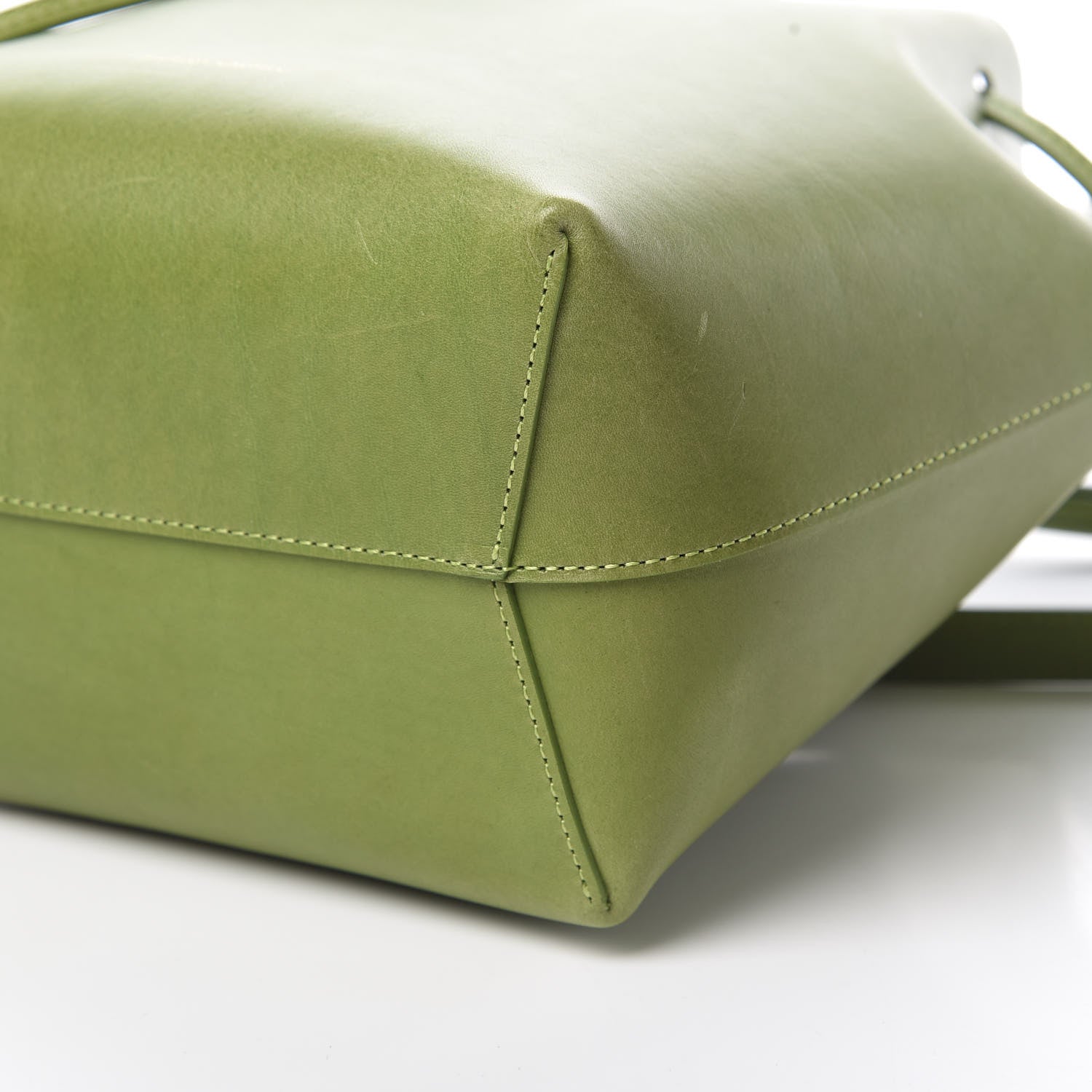 Mansur Gavriel Vegetable Tanned Calfskin Mini Bucket Bag Verde Raw 19 of 22