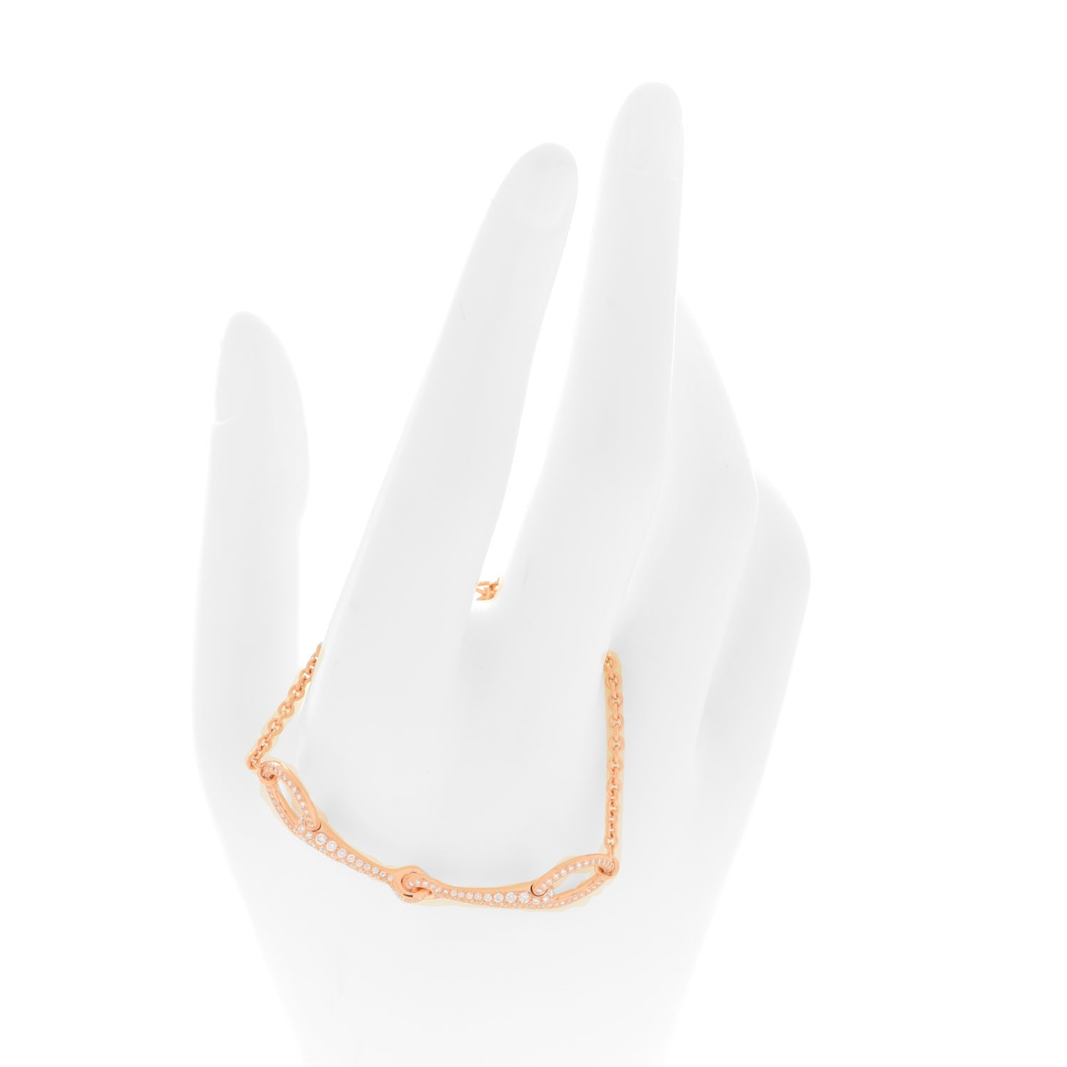 Hermes 18K Rose Gold Diamond Filet d'Or TPM Bracelet SH 2 of 6