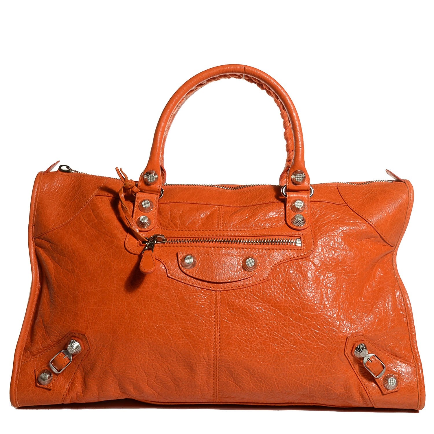 Balenciaga Agneau Giant 12 Silver Hardware Work Tangerine 1 of 12