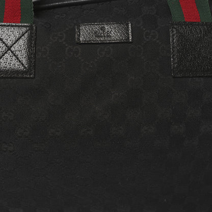 Gucci GG Monogram Web Large Collapsible Carry On Duffle Bag Black 7 of 11
