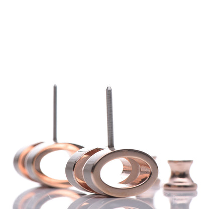 Hermes Rose Gold Lacquered Pop H Earrings Marron Glace 6 of 7