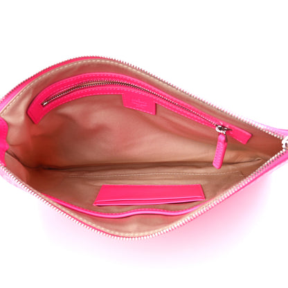 MCM Visetos Medium Zip Pouch Neon Pink 5 of 10