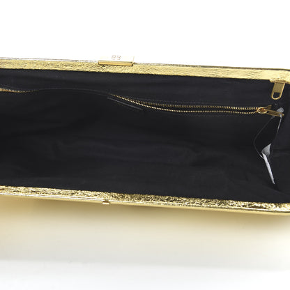 Balenciaga Metallic Textured Calfskin Logo XL Cloud Clutch Gold 5 of 9