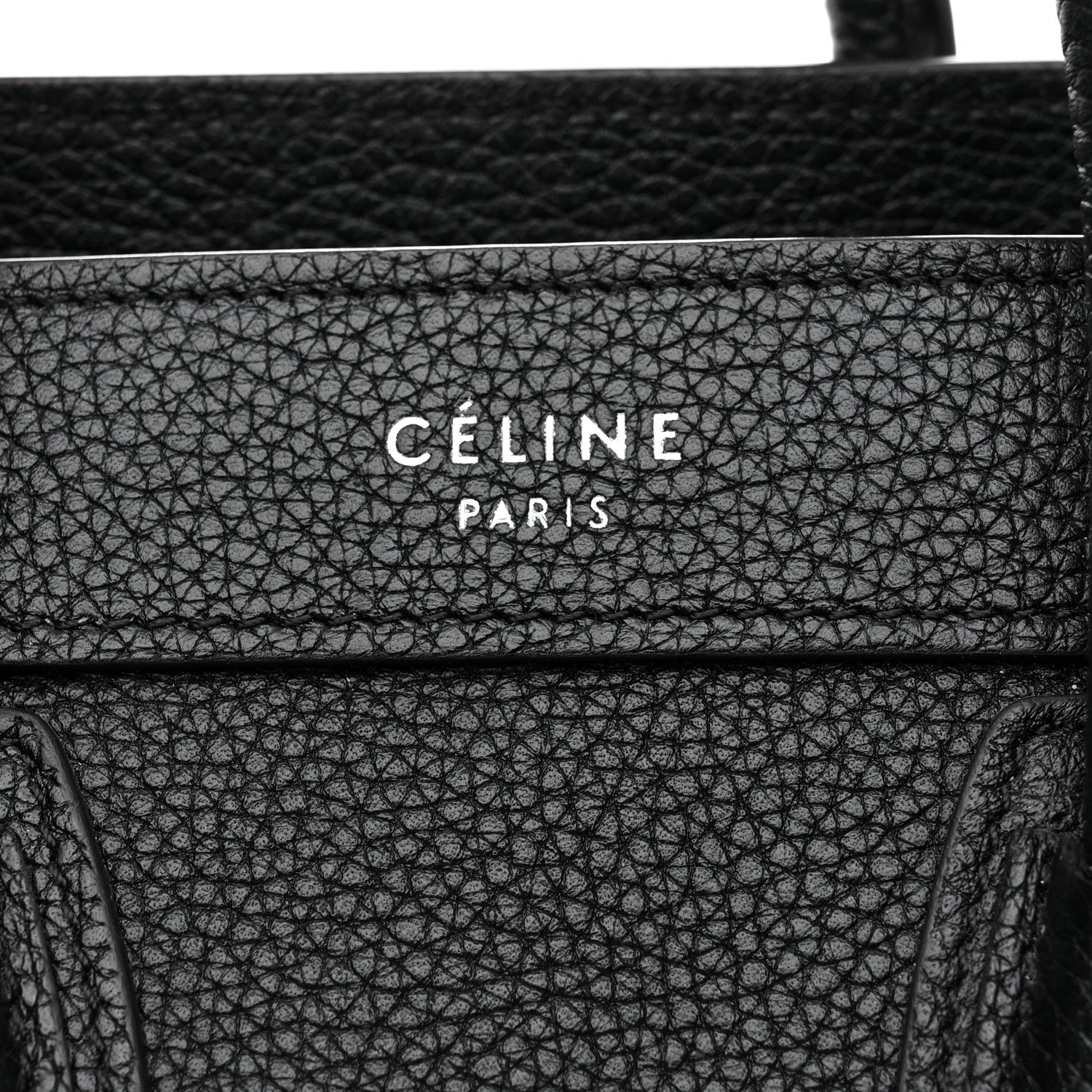 Celine Drummed Calfskin Nano Luggage Black 6 of 13