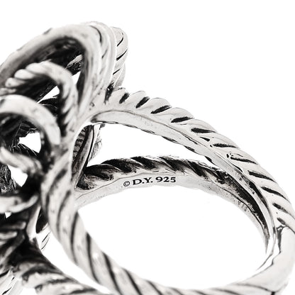 David Yurman Sterling Silver Diamond 25mm Starburst Ring 50 5.25 5 of 6